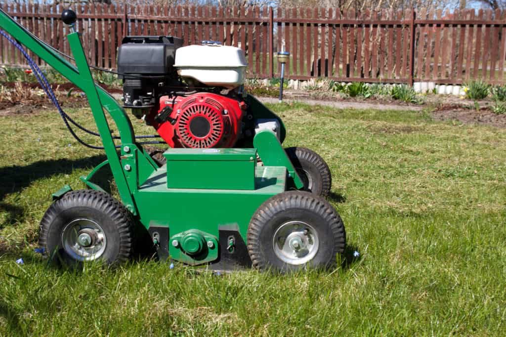 Lawn Aerator. A lawn aerator is a garden tool or machine designed to aerate the soil in which lawn grasses grow
